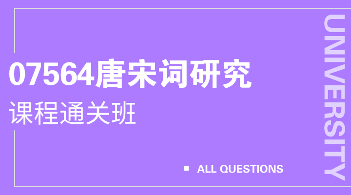 07564唐宋词研究